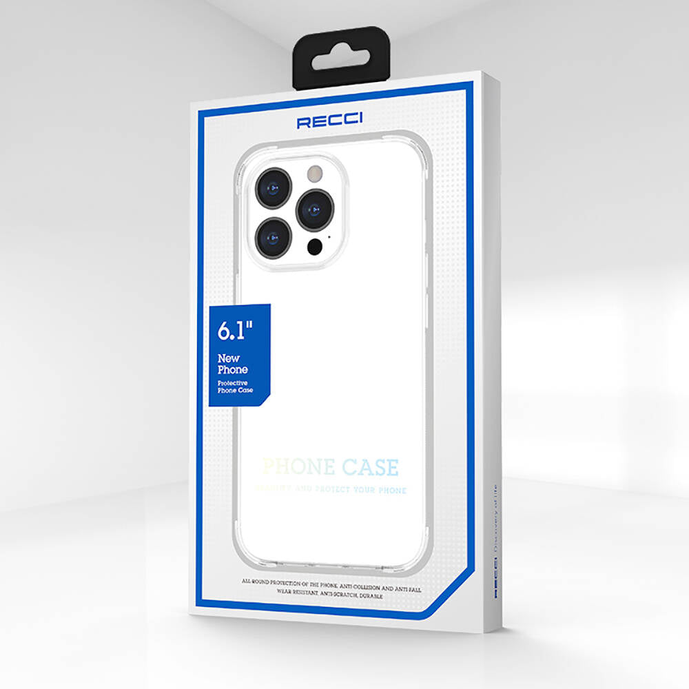 Apple iPhone 13 Pro Max Kılıf Airbagli Şeffaf Darbe Emici Silikon Tasarımlı Recci Clarity Serisi Kapak Şeffaf