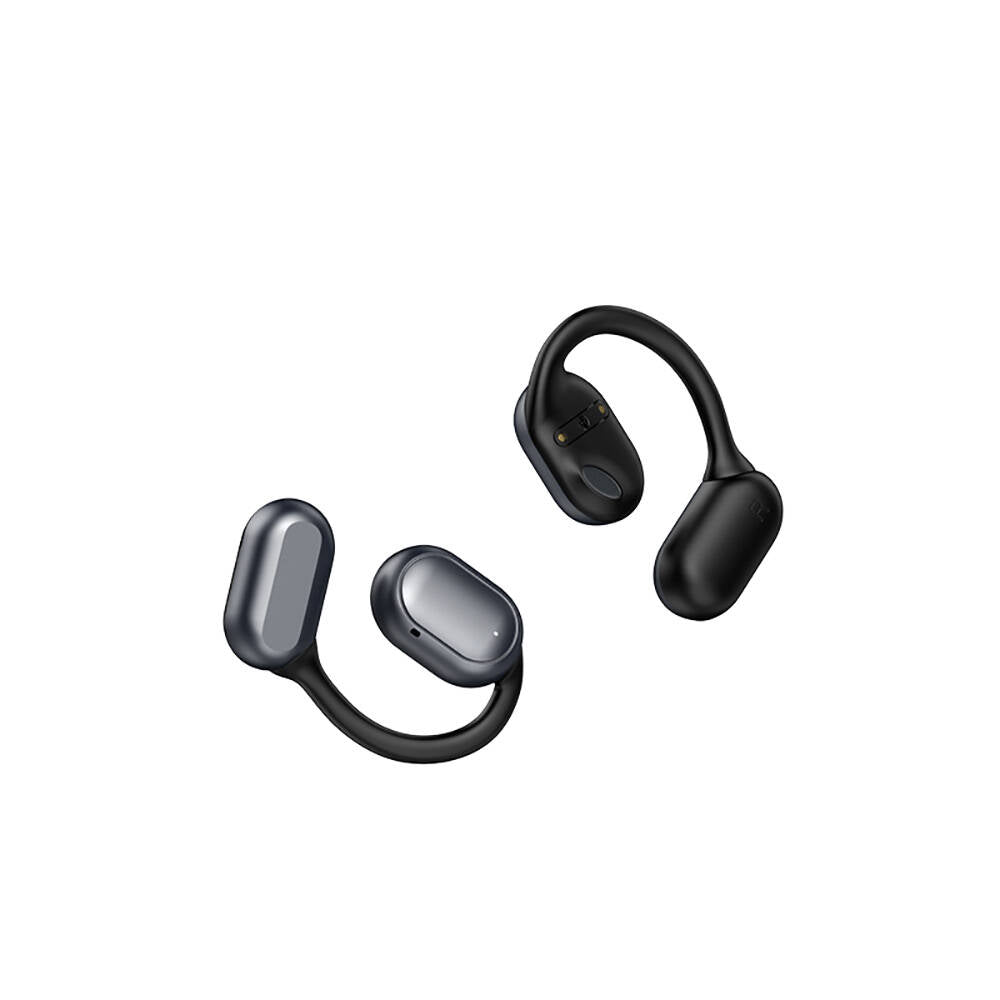 Recci REP-W76 OWS Wireless Hi-Fi Ses Kaliteli Dijital Led Göstergeli Bluetooth v5.3 Elegant Serisi Kulak İçi Kulaklık Siyah