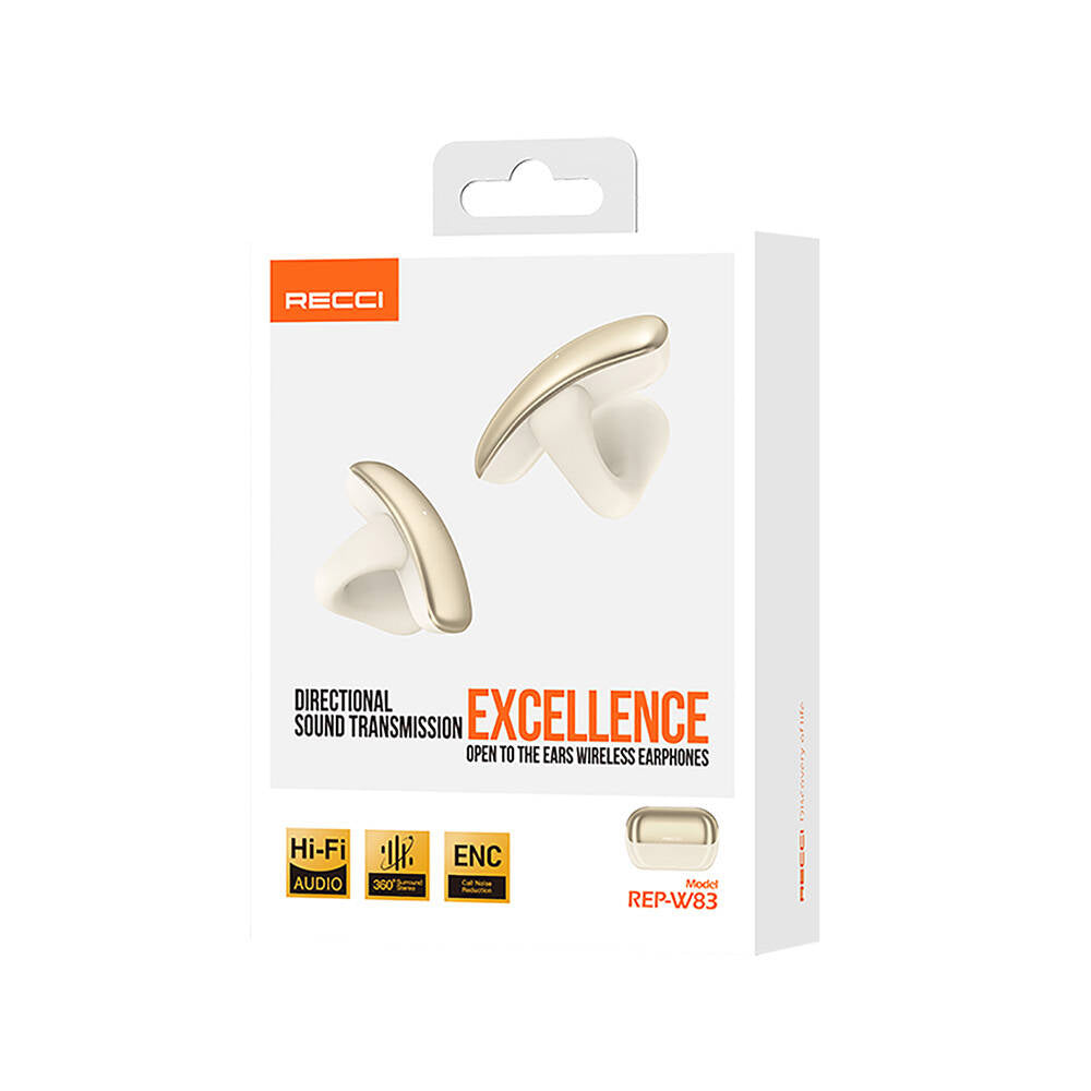 Recci REP-W83 Excellence Serisi ENC Teknolojili Hi-Fi Ses Kaliteli TWS Kulak İçi Bluetooth v5.3 Kulaklık Beyaz
