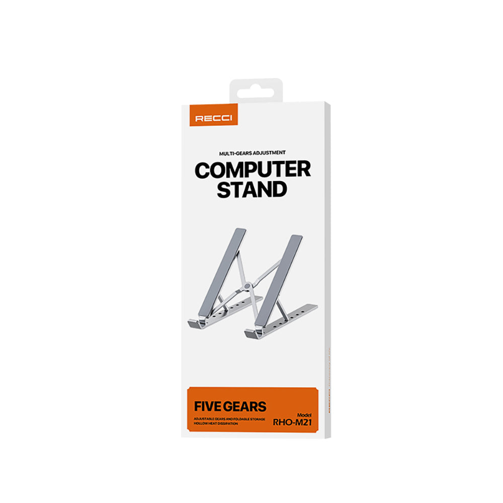 Recci RHO-M21 Çok Fonksiyonlu 5 Kademeli Ayarlanabilir Dizüstü Laptop Standı Gümüş