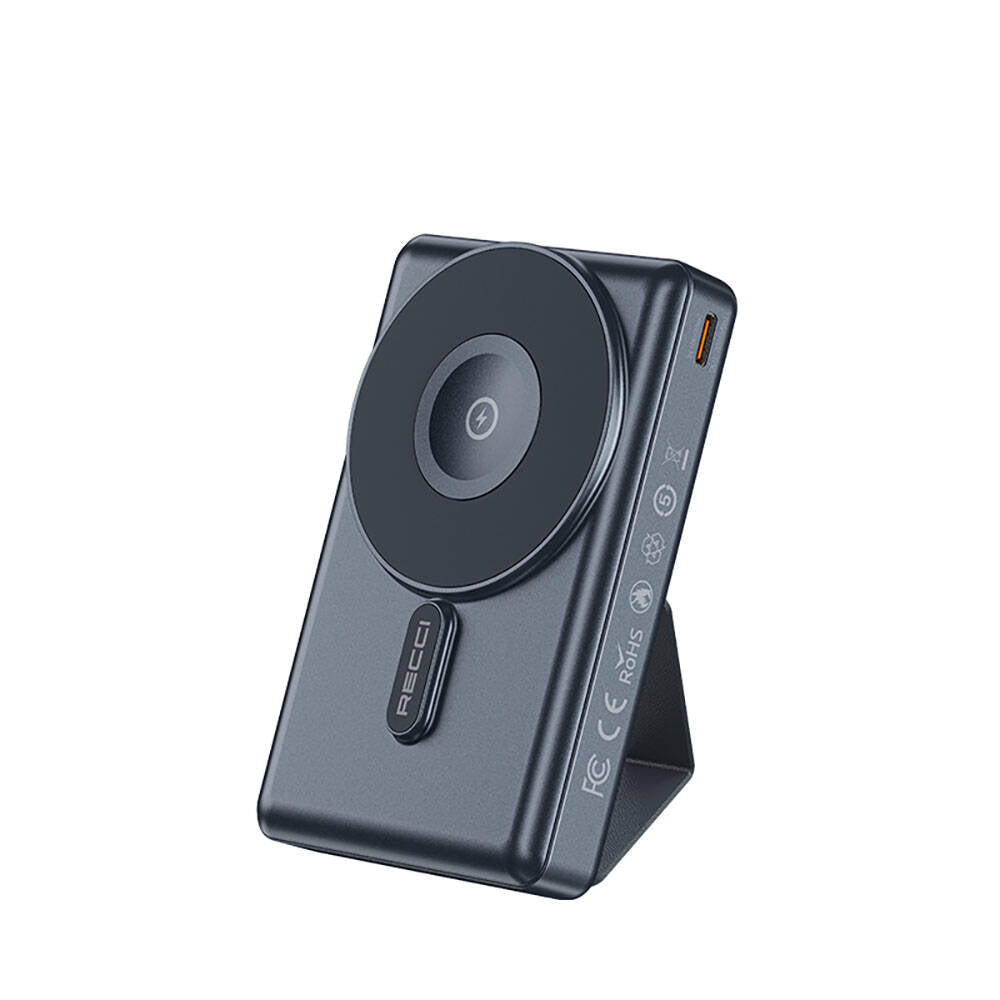 Recci RPB-W19 Standlı M-safe Şarj Özellikli Powerbank 10.000mAh Siyah