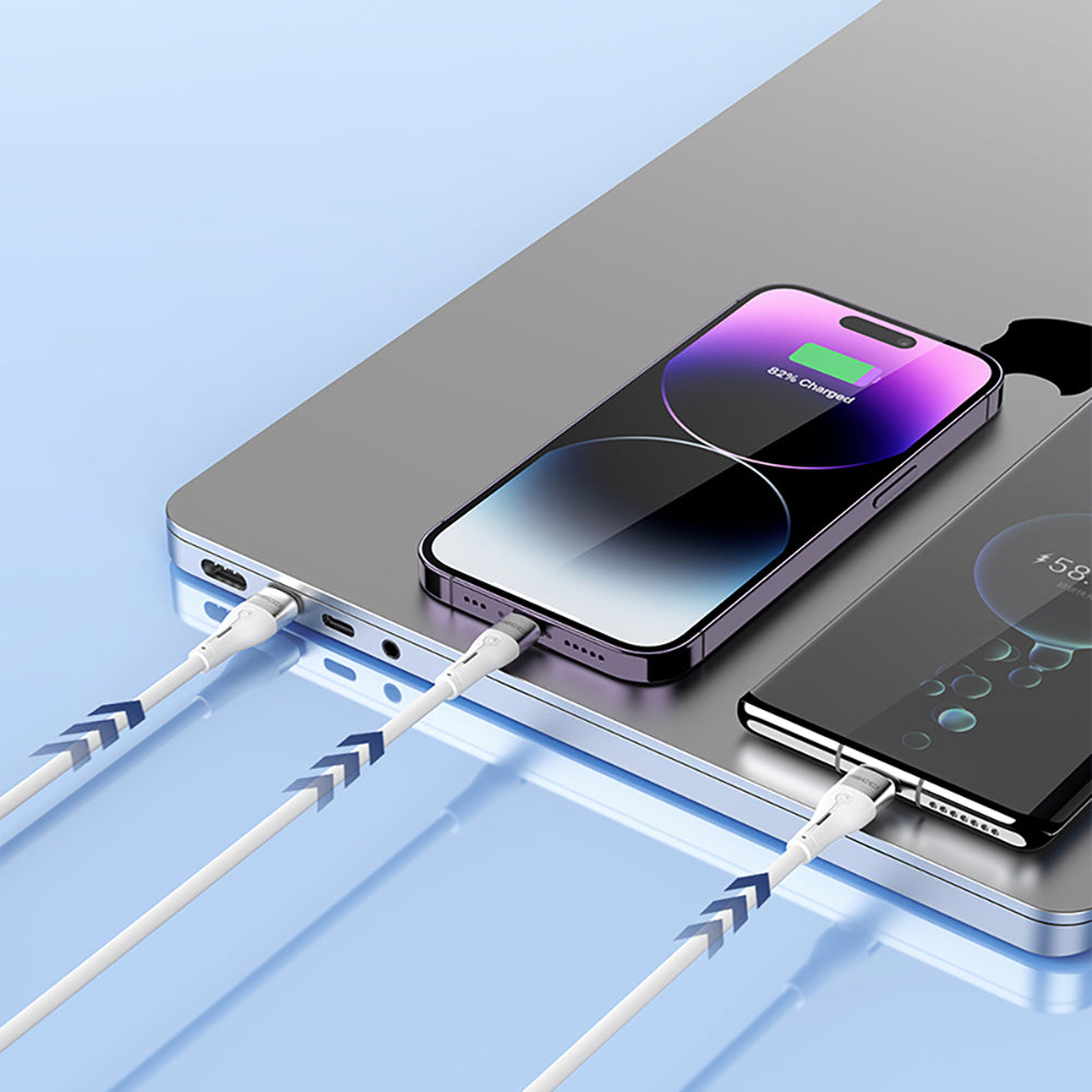 Recci RS11M Swift Serisi USB-A to Micro 2.4A Hızlı Şarj Özellikli Data ve Şarj Kablosu 1M Beyaz