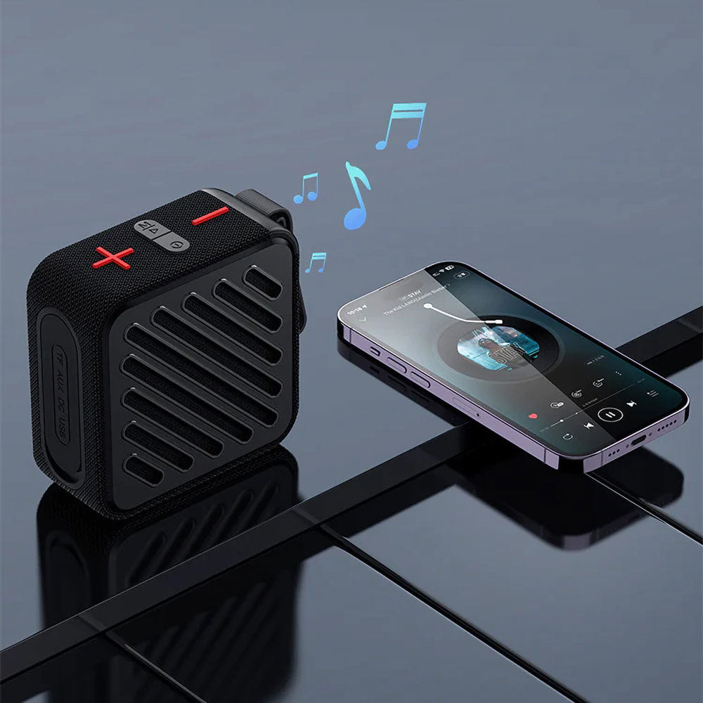 Recci RSK-W33 Mocca Serisi TF/AUX/USB Askılı Akıllı Wireless Bluetooth 5.3 Speaker Hoparlör Siyah