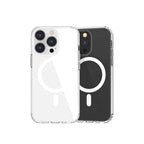 Apple iPhone 13 Kılıf M-safe Şarj Özellikli Airbagli Şeffaf PC Arka Yüzey Recci Magnetik Suction Serisi Kapak Şeffaf