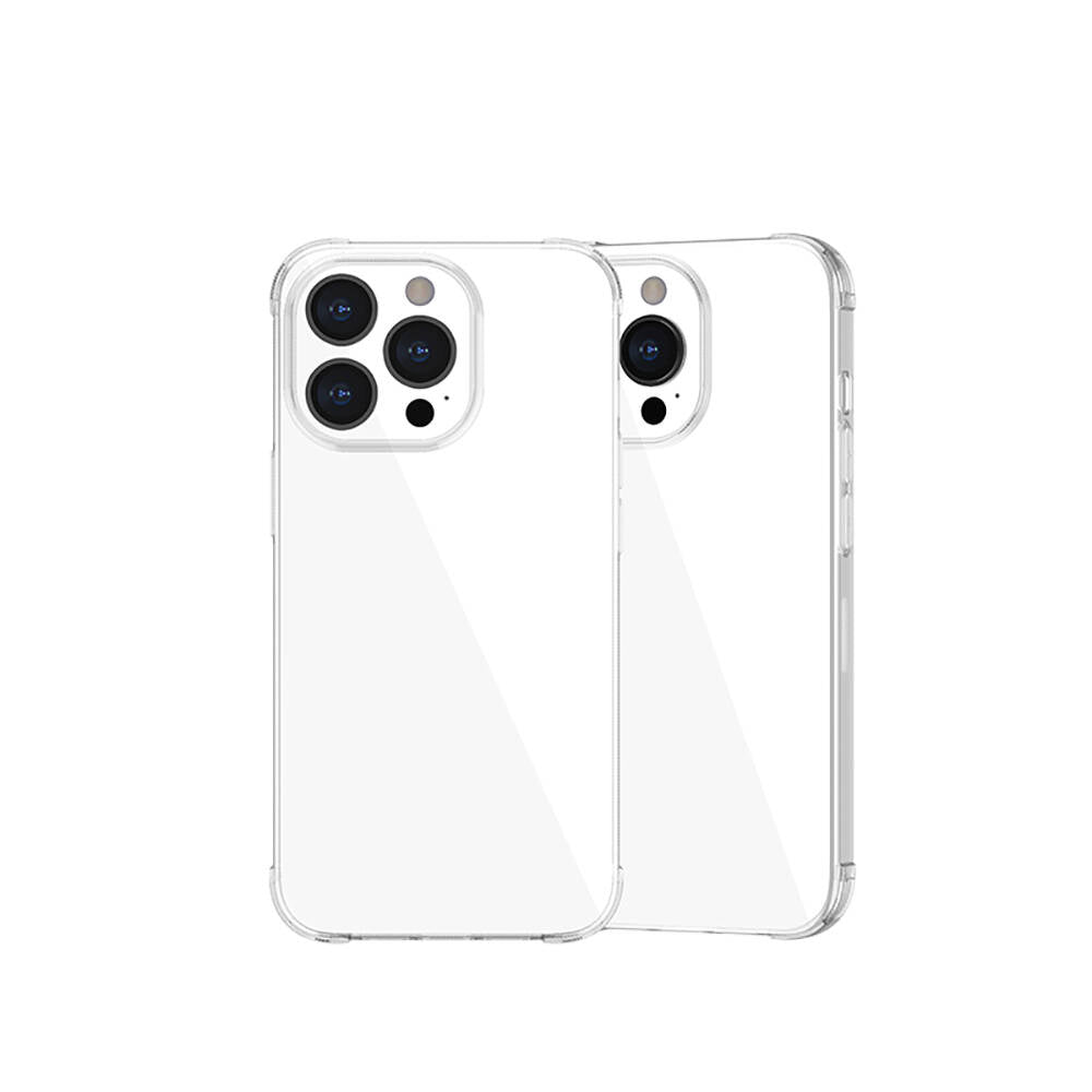 Apple iPhone 13 Pro Max Kılıf Airbagli Şeffaf Darbe Emici Silikon Tasarımlı Recci Clarity Serisi Kapak Şeffaf