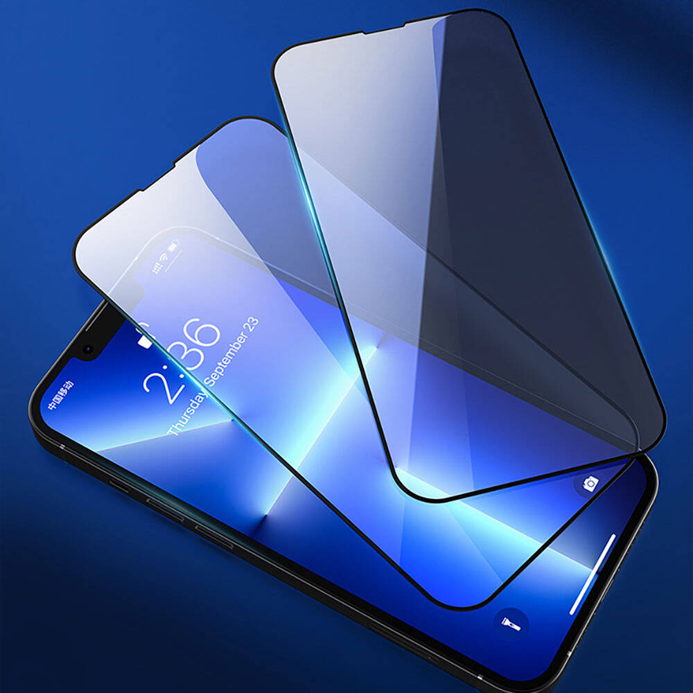 Apple iPhone 13 Pro Max Recci RSP-A11 HD Temperli Cam Ekran Koruyucu + Kolay Uygulama Aparatlı Siyah