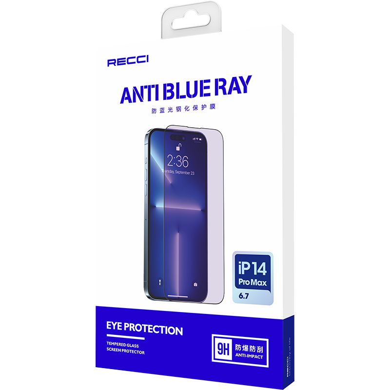 Apple iPhone 13 Recci Anti-Blue Light Cam Ekran Koruyucu Renksiz