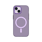 Apple iPhone 14 Kılıf M-safe Şarj Özellikli Metal Kamera Çerçeveli Recci Glaze Serisi Kapak Mor