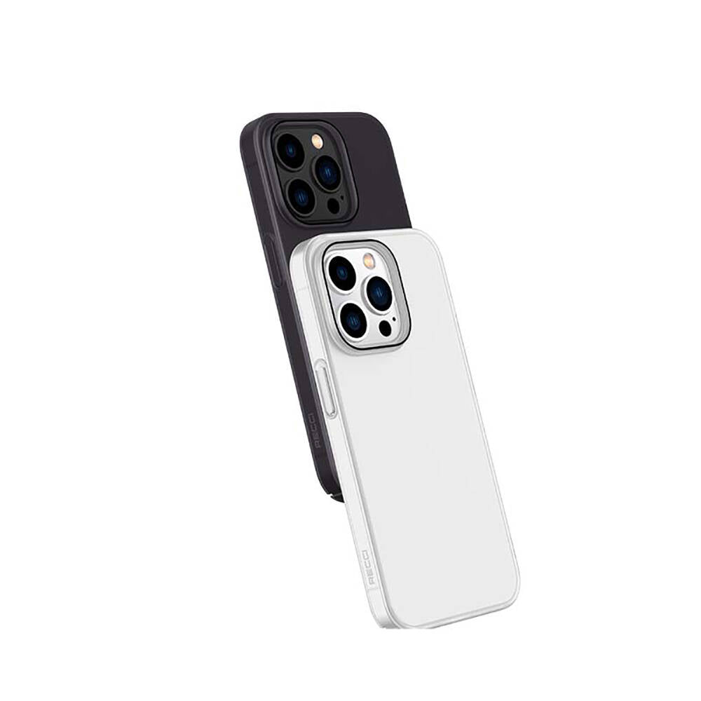 Apple iPhone 14 Pro Kılıf Ultra İnce Mat PC Arka Yüzey Recci Elite Serisi Kapak Beyaz