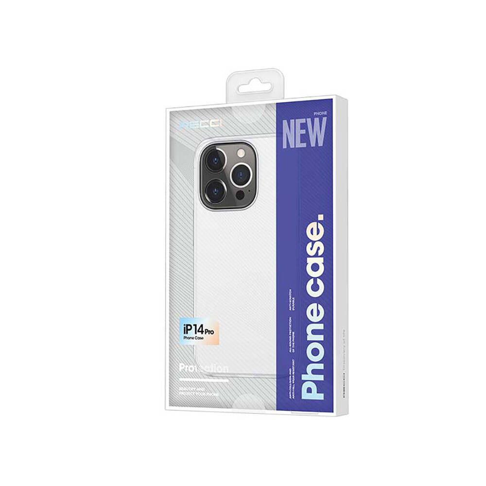 Apple iPhone 14 Pro Kılıf Ultra İnce Mat PC Arka Yüzey Recci Elite Serisi Kapak Beyaz