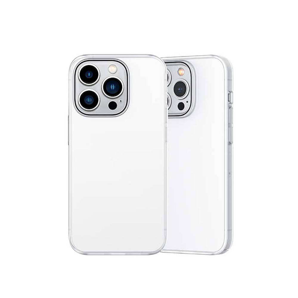 Apple iPhone 14 Pro Kılıf Ultra İnce Mat PC Arka Yüzey Recci Elite Serisi Kapak Beyaz