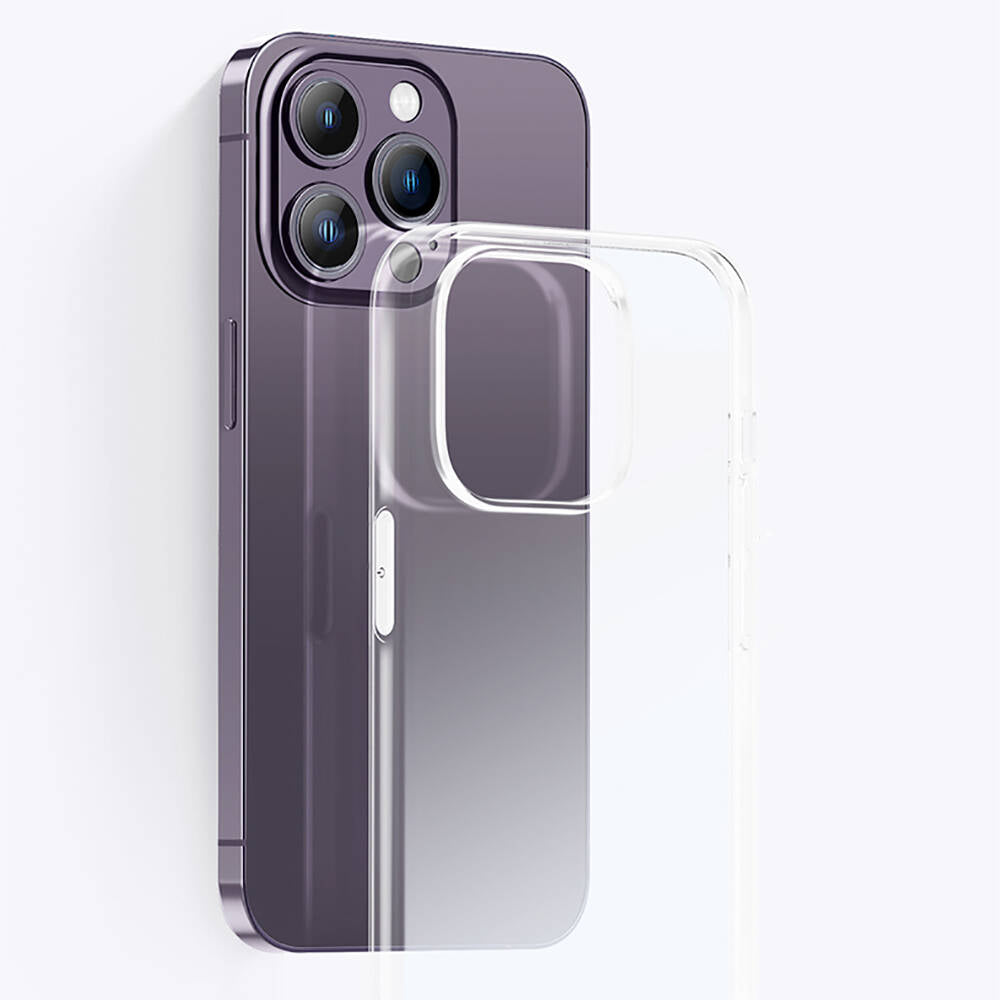 Apple iPhone 14 Pro Max Kılıf Airbagli Şeffaf Darbe Emici Silikon Tasarımlı Recci Clarity Serisi Kapak Şeffaf
