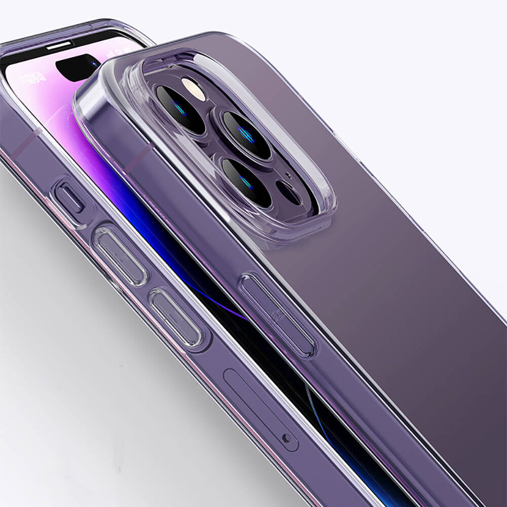 Apple iPhone 14 Pro Max Kılıf Airbagli Şeffaf Darbe Emici Silikon Tasarımlı Recci Clarity Serisi Kapak Şeffaf