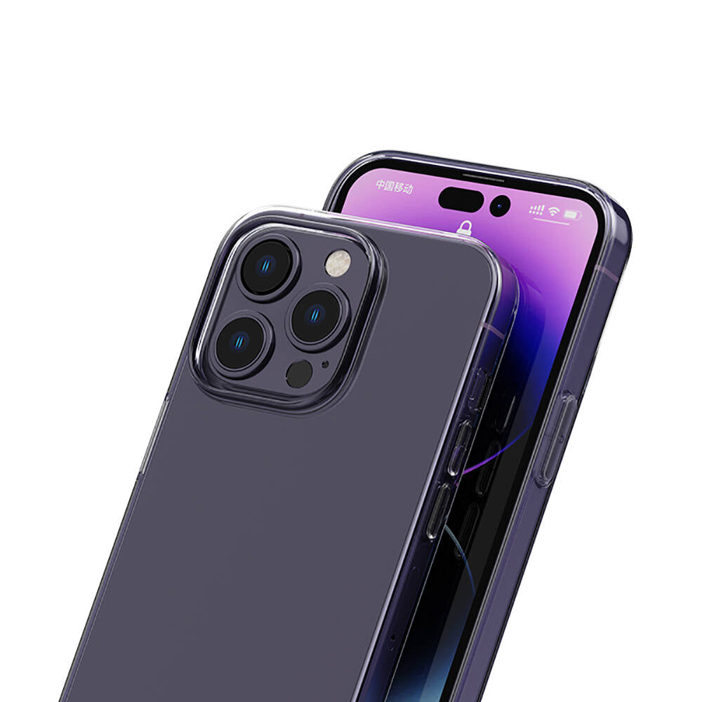 Apple iPhone 14 Pro Max Kılıf Airbagli Şeffaf Darbe Emici Silikon Tasarımlı Recci Clarity Serisi Kapak Şeffaf