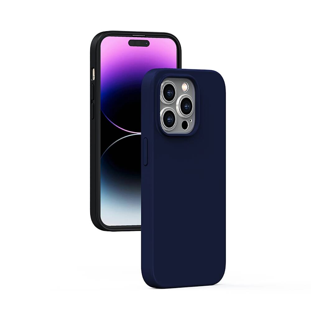 Apple iPhone 14 Pro Max Kılıf M-safe Şarj Özellikli Liquid Silikon Recci Mousse Serisi Kapak Siyah