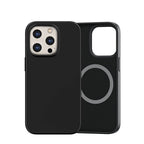 Apple iPhone 14 Pro Max Kılıf M-safe Şarj Özellikli Liquid Silikon Recci Mousse Serisi Kapak Siyah