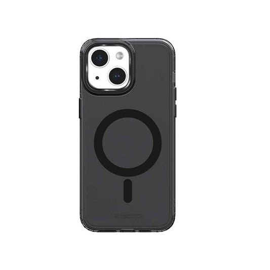 Apple iPhone 15 Kılıf M-safe Şarj Özellikli Saydam Arka Yüzey Recci Crystal Color Serisi Kapak Siyah