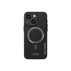 Apple iPhone 15 Kılıf Recci Machinist Serisi M-safe Şarj Özellikli Magnetik Karbon Kapak Gri