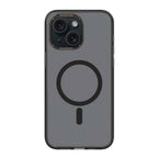 Apple iPhone 15 Plus Kılıf M-safe Şarj Özellikli Cam Arka Yüzey Recci Michelin Serisi Kapak Siyah