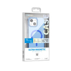Apple iPhone 15 Plus Kılıf M-safe Şarj Özellikli Saydam Arka Yüzey Recci Crystal Color Serisi Kapak Mavi