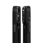 Apple iPhone 15 Plus Kılıf Recci Machinist Serisi M-safe Şarj Özellikli Magnetik Karbon Kapak Siyah