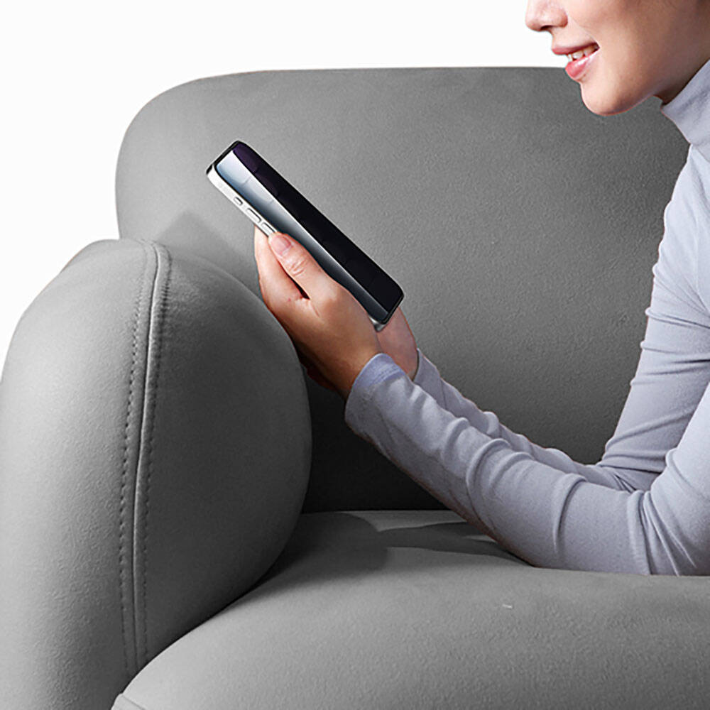 Apple iPhone 15 Plus Recci RSP-A18AP Privacy Temperli Cam Ekran Koruyucu Gri