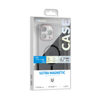 Apple iPhone 15 Pro Kılıf M-safe Şarj Özellikli Standlı Metal Kamera Çerçeveli Mat Recci Glaze Serisi Kapak Beyaz