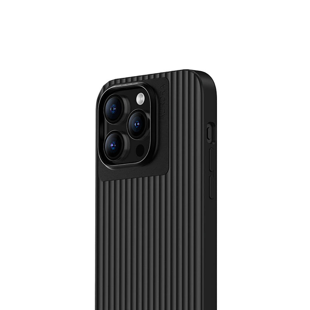 Apple iPhone 15 Pro Kılıf Recci Aurora Serisi M-safe Şarj Özellikli Kapak Siyah