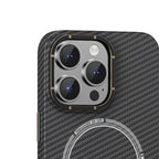 Apple iPhone 15 Pro Kılıf Recci Machinist Serisi M-safe Şarj Özellikli Magnetik Karbon Kapak Gri