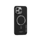 Apple iPhone 15 Pro Kılıf Recci Machinist Serisi M-safe Şarj Özellikli Magnetik Karbon Kapak Siyah