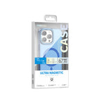 Apple iPhone 15 Pro Max Kılıf M-safe Şarj Özellikli Saydam Arka Yüzey Recci Crystal Color Serisi Kapak Mavi