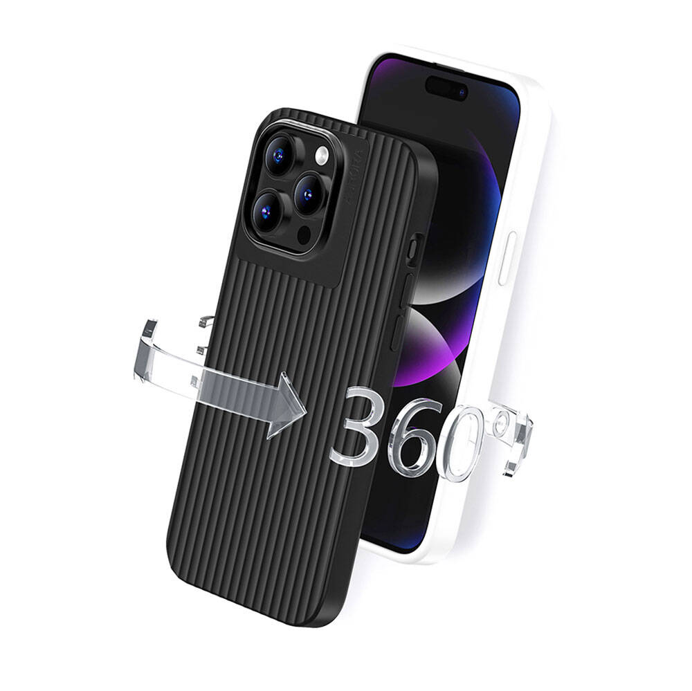 Apple iPhone 15 Pro Max Kılıf Recci Aurora Serisi M-safe Şarj Özellikli Kapak Beyaz