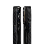 Apple iPhone 15 Pro Max Kılıf Recci Machinist Serisi M-safe Şarj Özellikli Magnetik Karbon Kapak Siyah