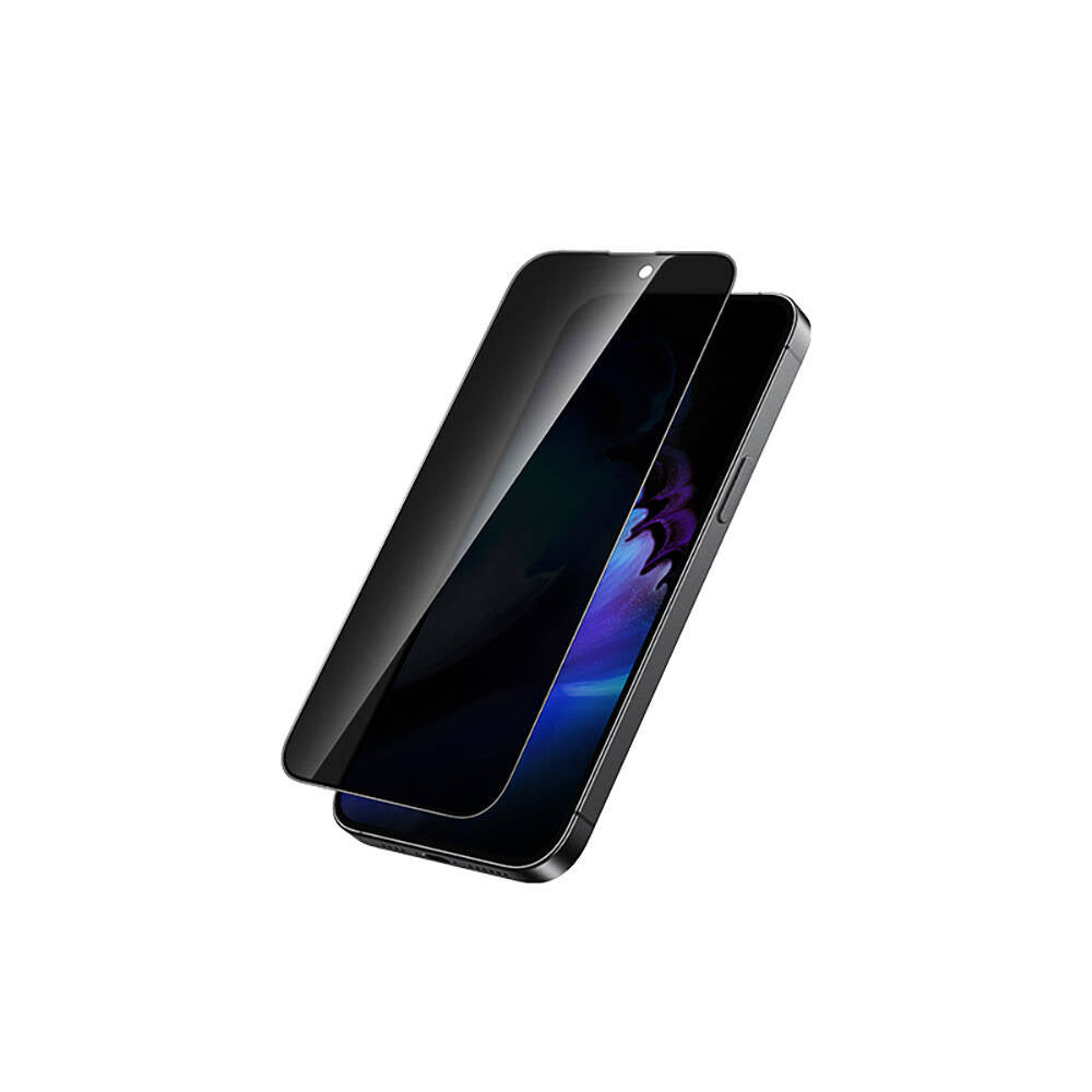 Apple iPhone 15 Recci RSP-A05SP 3D Privacy Shield Temperli Cam Ekran Koruyucu Gri