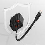 Recci RC103E GaN Teknolojili Hızlı Şarj Başlığı USB-A to Type-C PD 67W Type-C Kablolu Şarj Seti Siyah