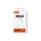 Recci RC107E Type-C PD & USB-A GaN Teknolojili Hızlı Şarj Başlığı 30W Beyaz