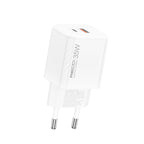 Recci RC83E Type-C PD & USB-A GaN Teknolojili QC3.0 Hızlı Şarj Başlığı 35W Beyaz