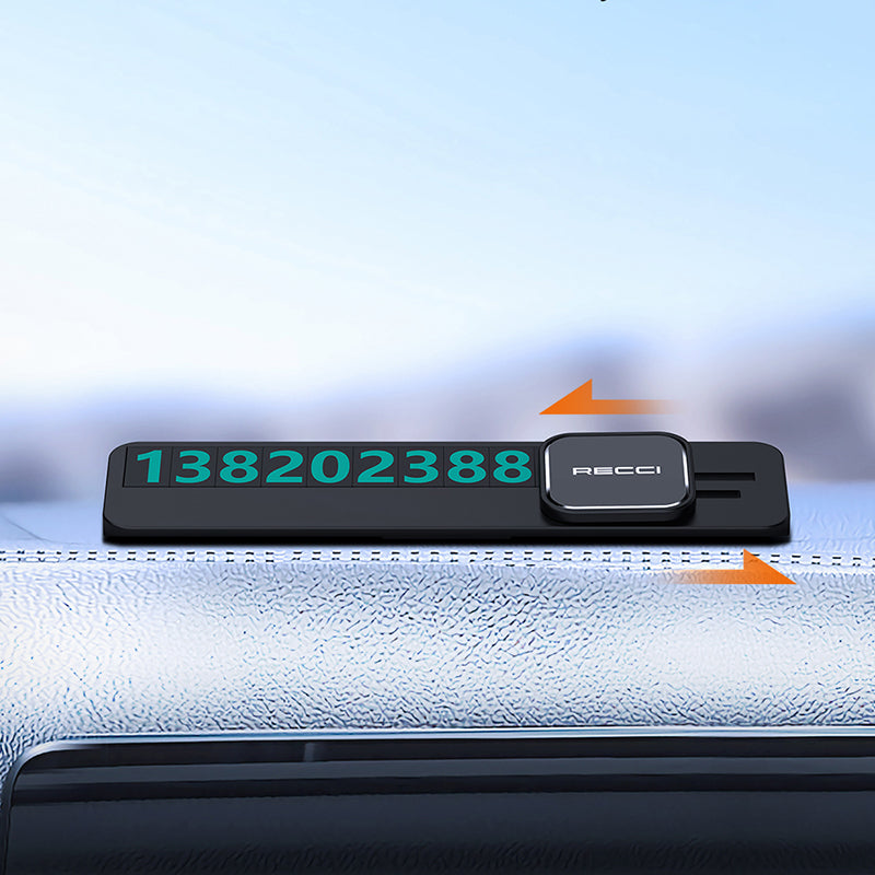 Recci RCS-C03 Gece Görülebilir ve Gizlenebilir Numara Özellikli Araç Park Numaratörü Siyah