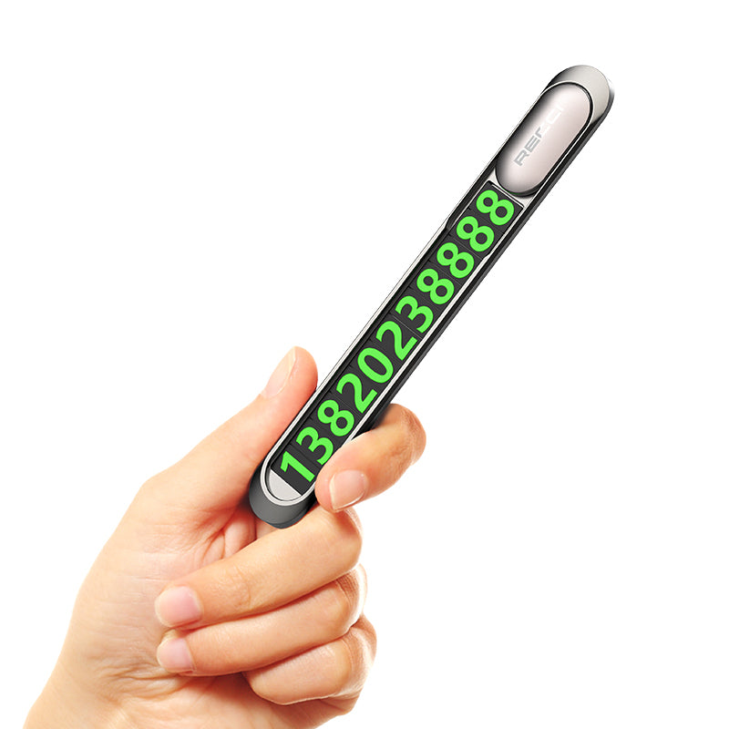 Recci RCS-C06 Plating Kaplama Yüzey Gece Görülebilir ve Gizlenebilir Numara Özellikli Araç Park Numaratörü Gri