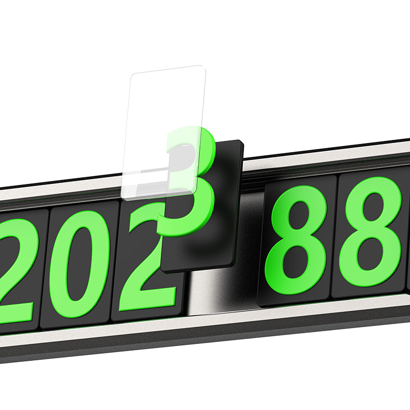 Recci RCS-C06 Plating Kaplama Yüzey Gece Görülebilir ve Gizlenebilir Numara Özellikli Araç Park Numaratörü Gri