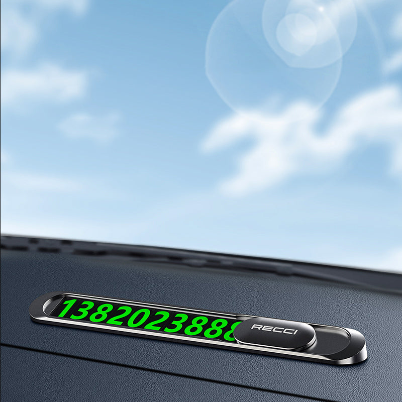 Recci RCS-C06 Plating Kaplama Yüzey Gece Görülebilir ve Gizlenebilir Numara Özellikli Araç Park Numaratörü Gri
