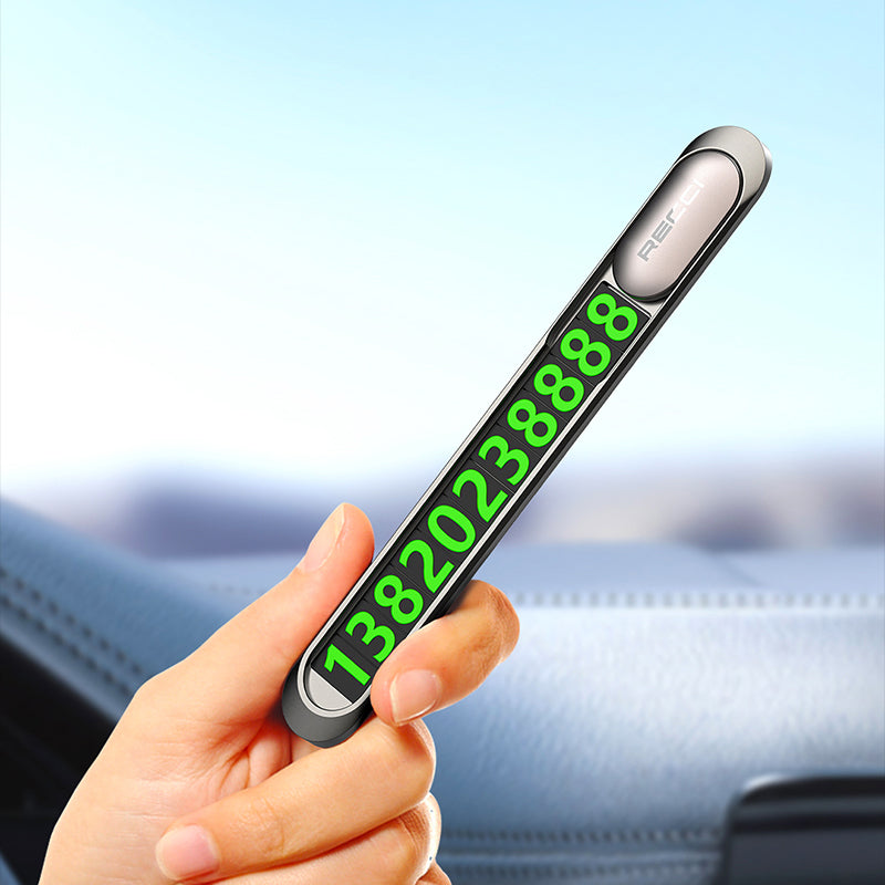 Recci RCS-C06 Plating Kaplama Yüzey Gece Görülebilir ve Gizlenebilir Numara Özellikli Araç Park Numaratörü Gri