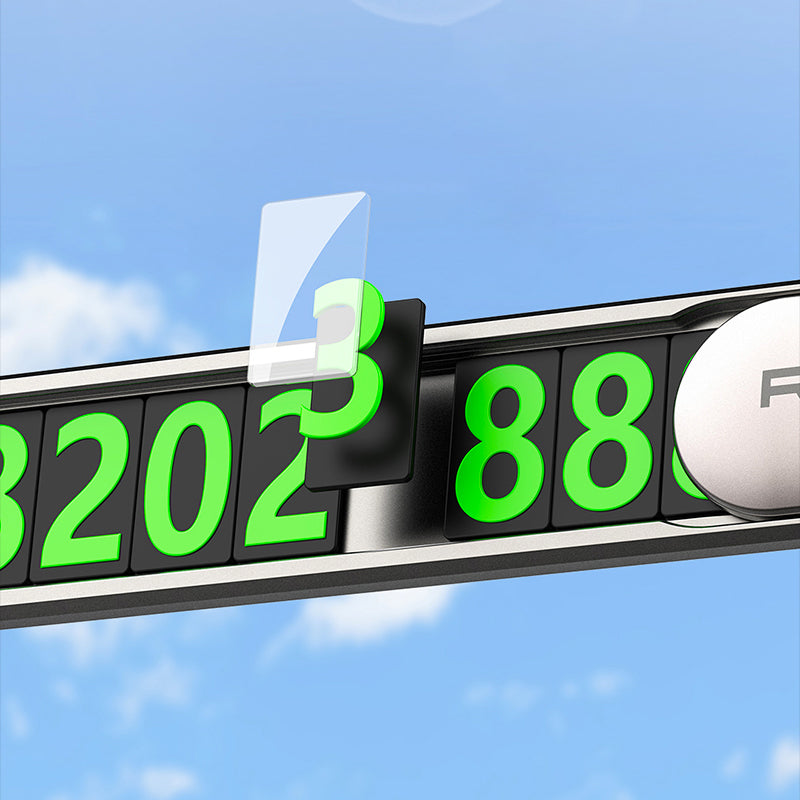 Recci RCS-C06 Plating Kaplama Yüzey Gece Görülebilir ve Gizlenebilir Numara Özellikli Araç Park Numaratörü Gri