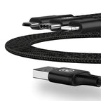 Recci RCS-D120 Fast Wind Serisi 3in1 USB-A to Lightning – Type-C – Micro Şarj ve Data Kablosu 1.2M Siyah