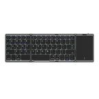 Recci RCS-K01 Katlanabilir Kablosuz Multifonksiyonel Touchpad Klavye Gri