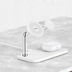 Recci RCW-20 Prestige Serisi 3in1 M-safe 15W Hızlı Şarj Özellikli Magnetik Kablosuz Şarj Standı Beyaz