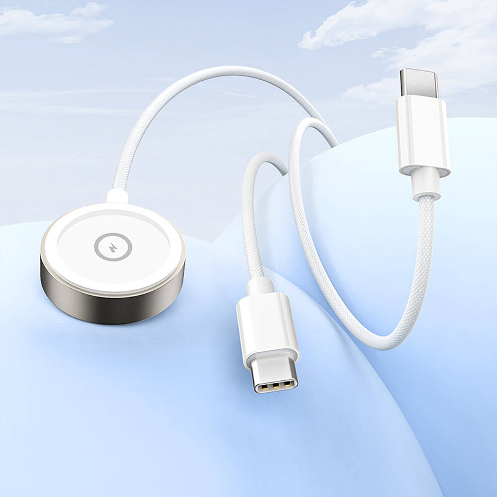 Recci RCW-39 2in1 Akıllı Saat Wireless Şarj Kablosu Beyaz