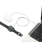 Recci RCW-39 2in1 Akıllı Saat Wireless Şarj Kablosu Beyaz