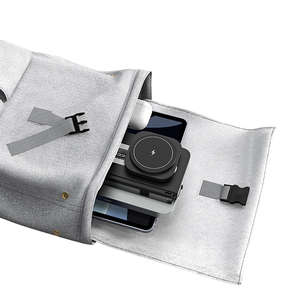 Recci RCW-49 Ambiyans Işıklı Telefon&Akıllı Saat&Kulaklık 15W 4in1 Kablosuz Şarj Standı Siyah