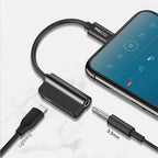 Recci RDS-A06 Lightning 2in1 Şarj ve Ses Adaptörü Siyah
